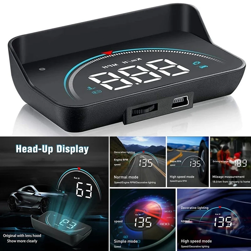 Car M8 OBD2 Head UP Display HUD Code Reader, Speedometer/RPM/Water Temperature/Battery Voltage Status Diagnose Reader