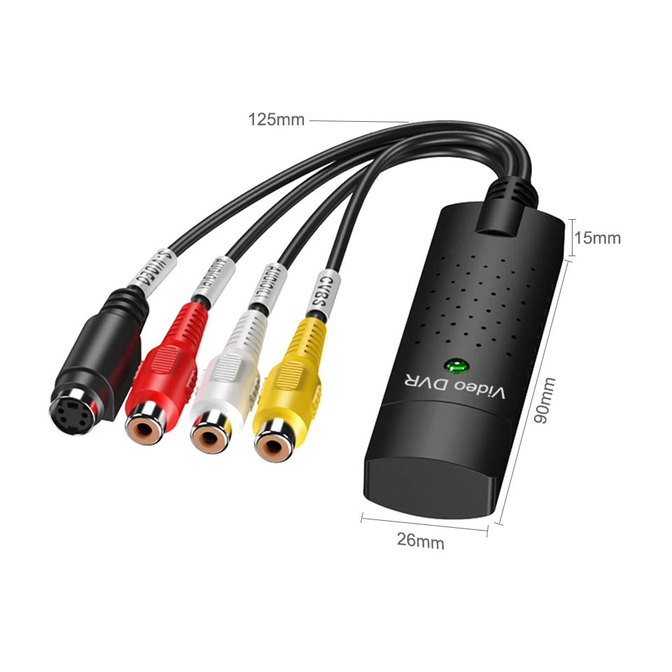 USB-аудио-видео конвертер, преобразователь VHS в цифровой, карта захвата видео, оцифровка аналогового видеомагнитофона VHS DVD, для Windows 7 8