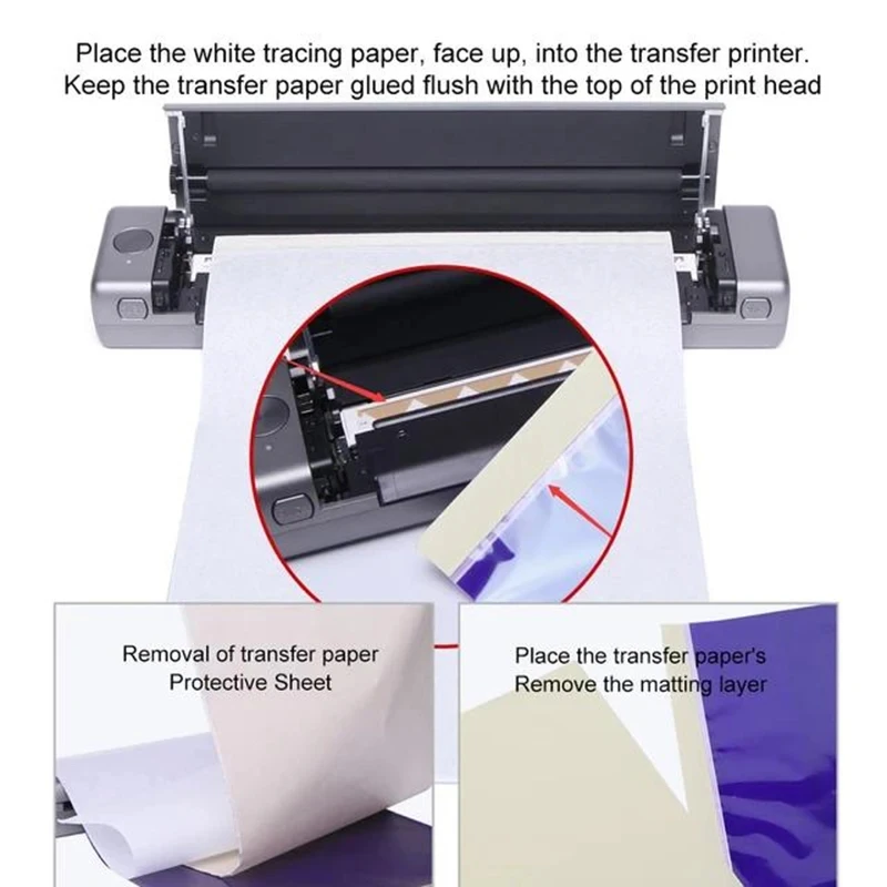 Phommemo T08FS Wireless Tattoo Transfer Stencil Printer Tattoo Transfer Thermal Copier Machine compatibile con Smartphone e PC