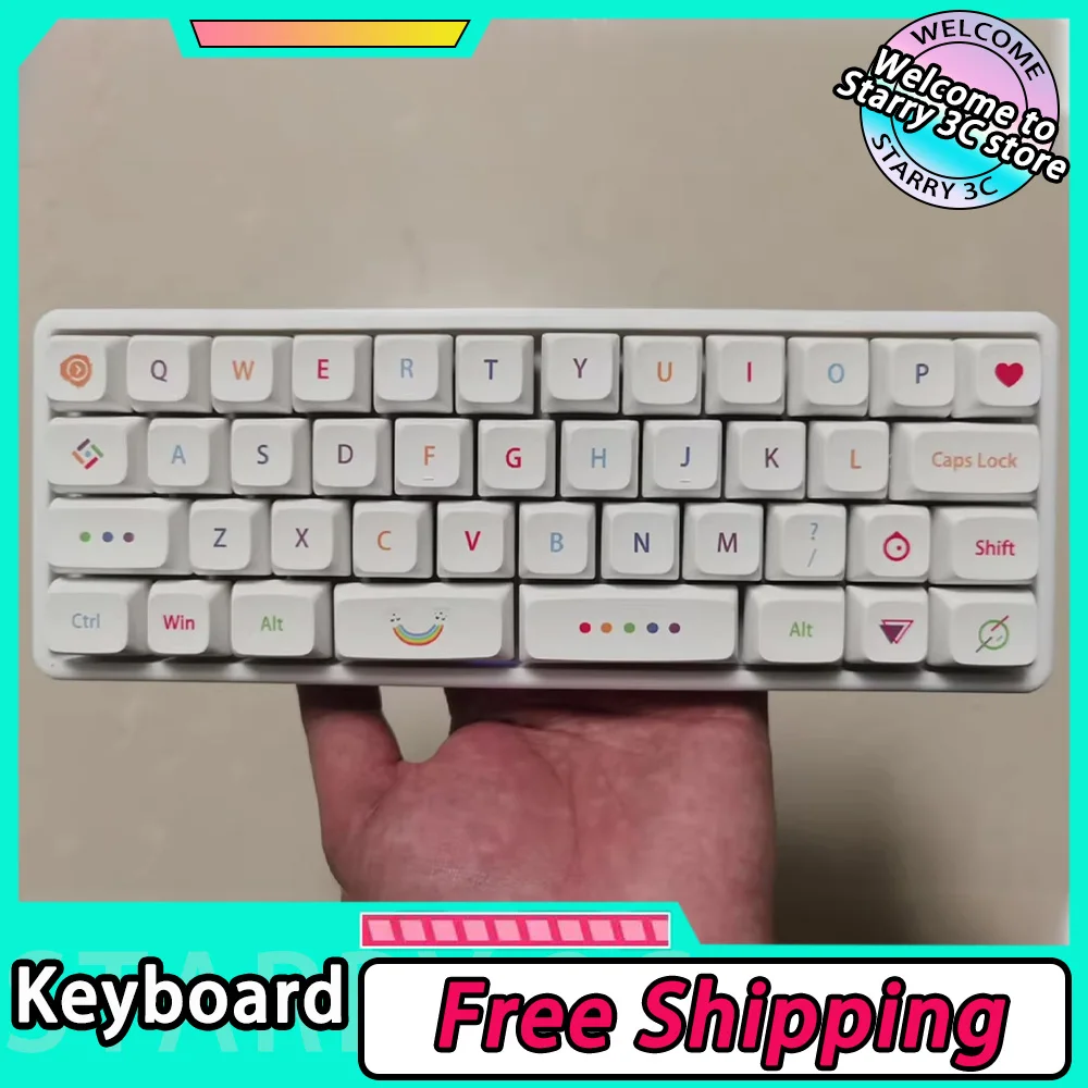 

40 Беспроводная клавиатура, три режима Bluetooth 2,4G RGB, горячая замена, аккумулятор 3000 мАч, индивидуальный комплект 40 беспроводных клавиатур, подарки для ПК и геймеров