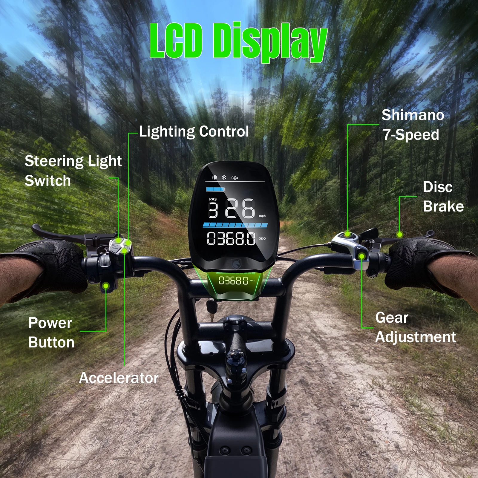 TST R7 Adult Ebike with 1500W Peak Motor, 48V 15Ah Battery, 20-Inch Fat Tires, 28MPH Electric Bicycle, Long Range 60 Miles, Rear Seat, Commuter, Hunting & Off-Road Bike