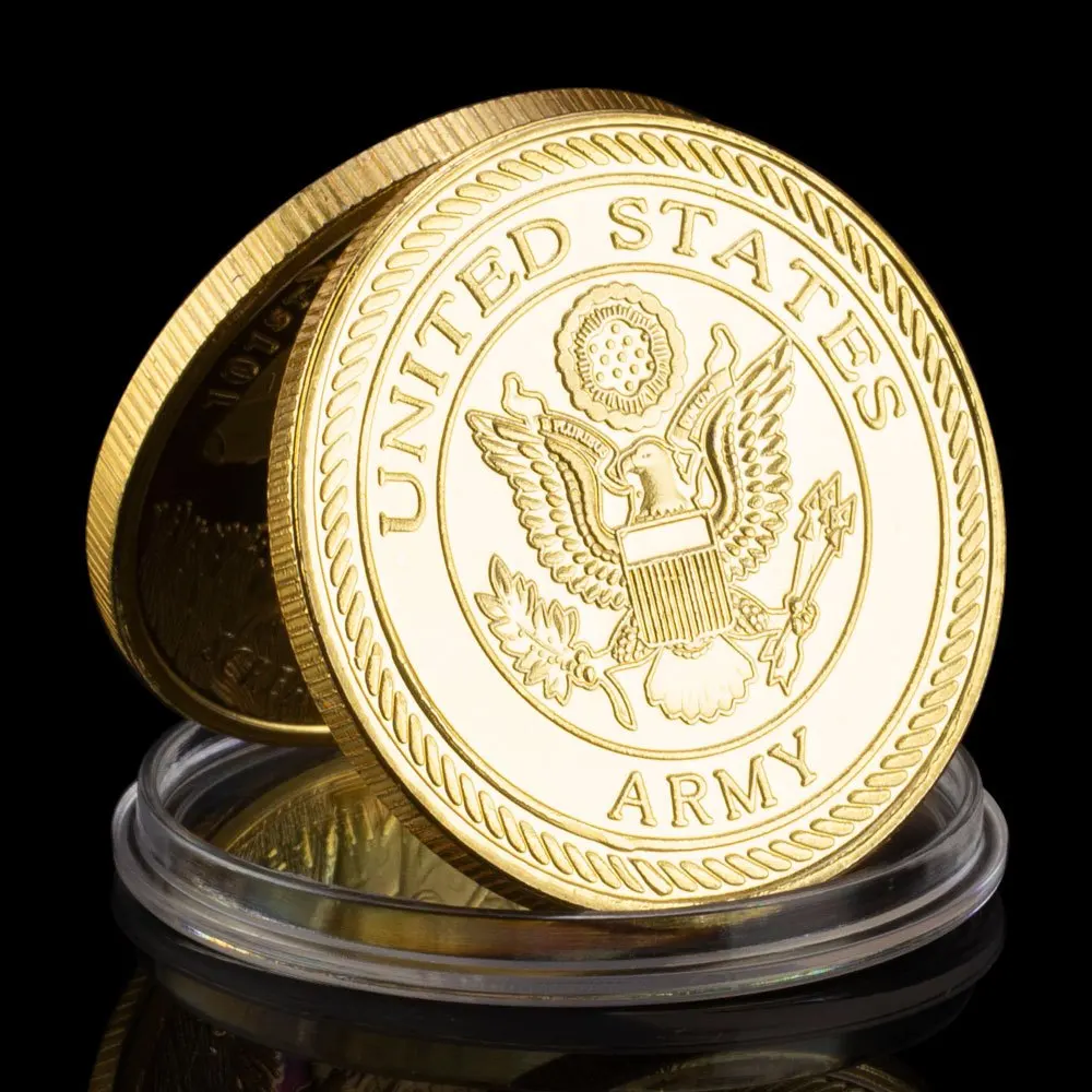 United States Army 101st Airborne Division Souvenir Coin GoldenPlated Commemorative Coin Military Fan Collectible Challenge Coin