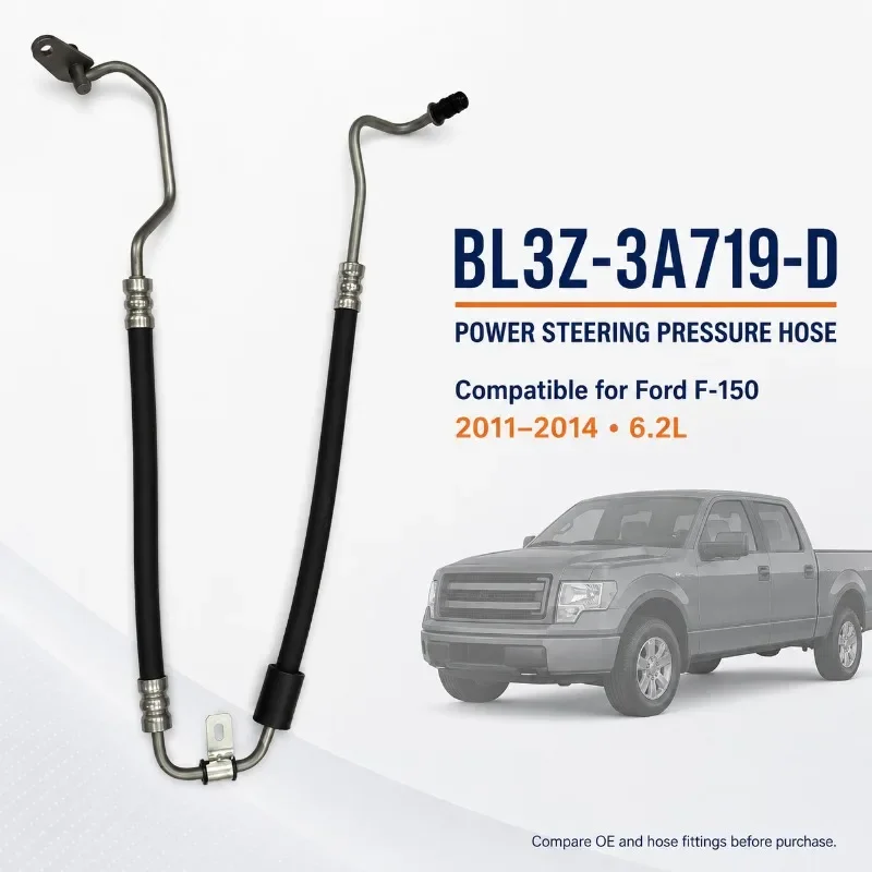 BL3Z3A719D BL3Z-3A719-D Power Steering Pressure Line Hose Assembly fit for 2011-2014 Ford F-150 SVT Hydraulic Raptor 6.2L V8