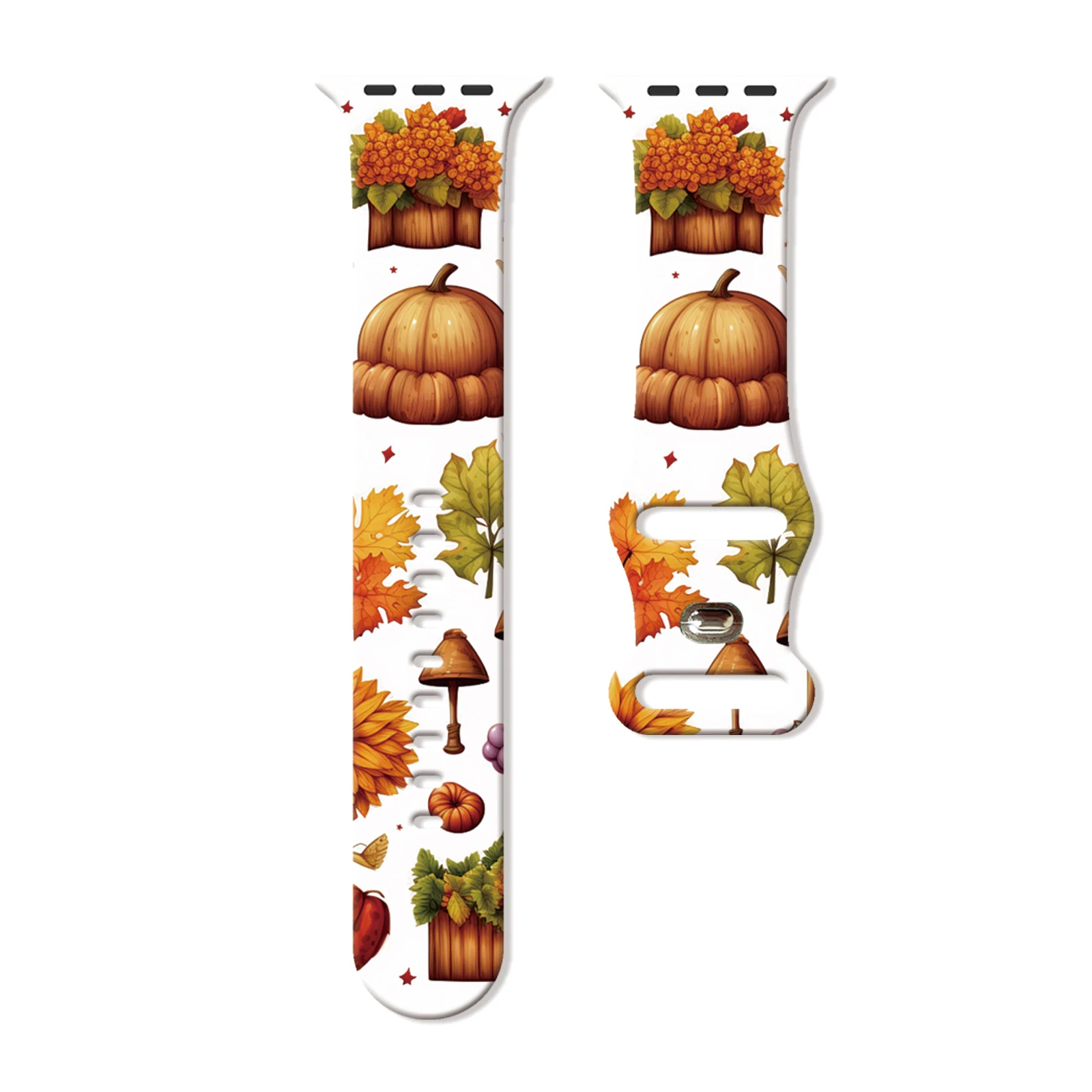 

Autumn Series Printed Strap for Apple Watch 11 10 9 Silicone Band Replaceable Bracelet for iWatch 46mm 44mm 42mm 41mm Watchband