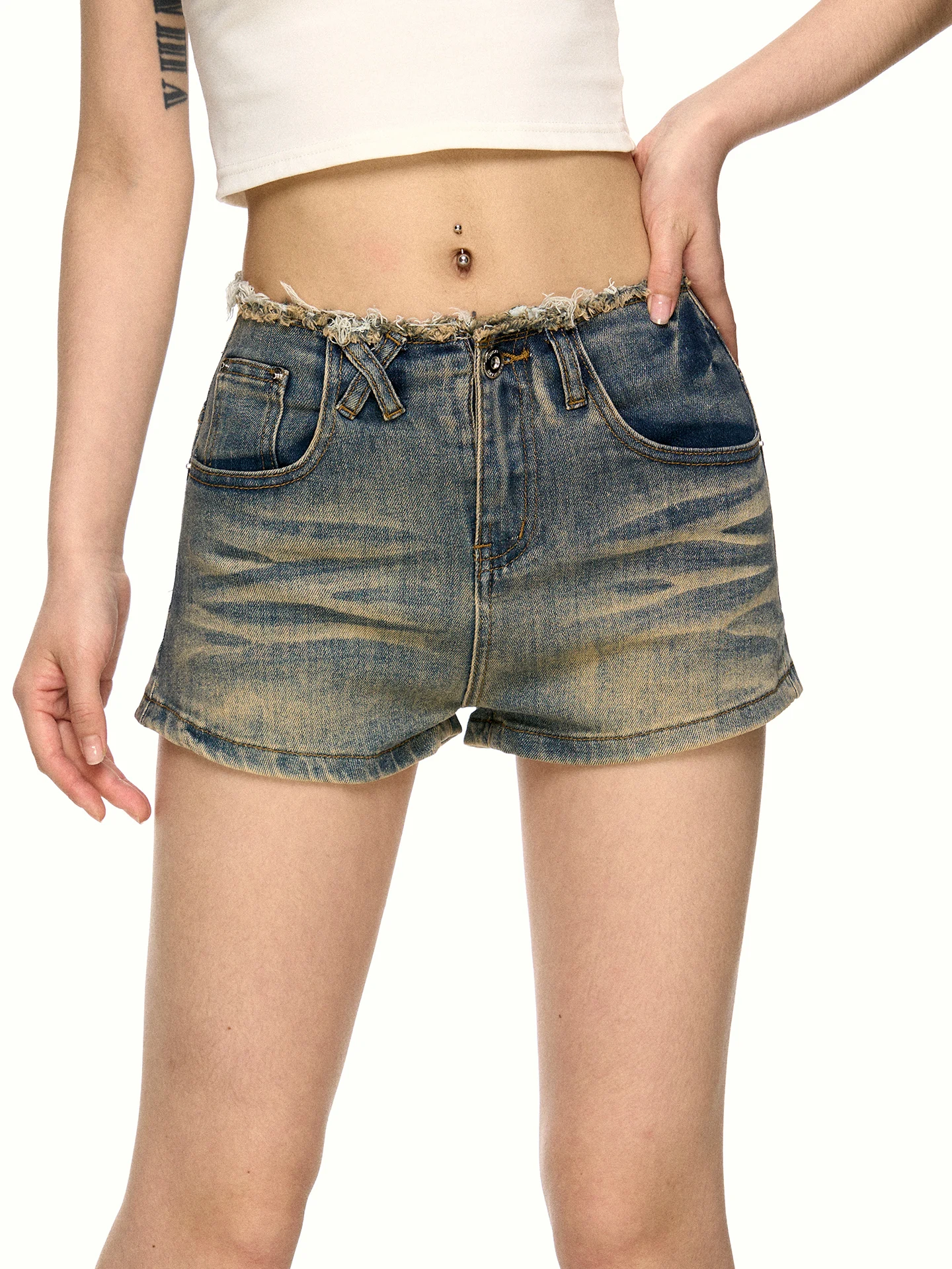 Aaisup American Retro High Waist Denim Shorts Women Summer Thin Sexy Washed Slimming Butt Lifting Hot Pants Straight Leg Jeans