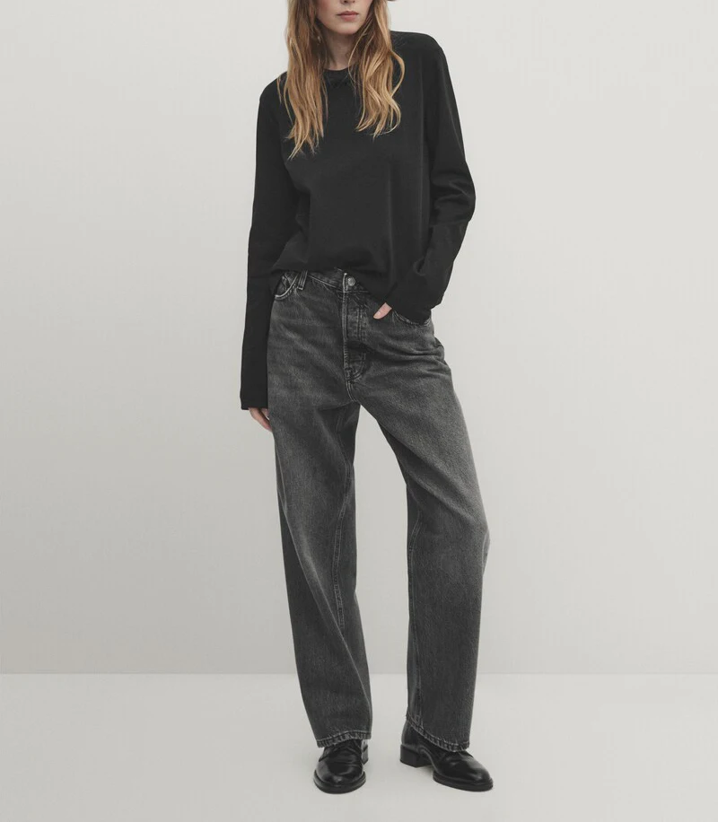 Eenvoudig Sle Cotton Long Sve round Ne T-shirt Dames Basic Match Alle zwaargewicht basislaag top voor lente nieuwe collectie