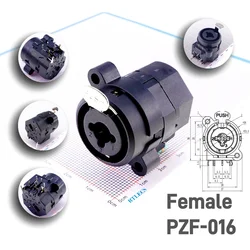 1 Pc 3 Conductor XLR Receptacle Female Socket Panel Mount 1/4 Audio Jack 6.35MM TRS Stereo Jack PCB Solder 7 Pin Right Angle
