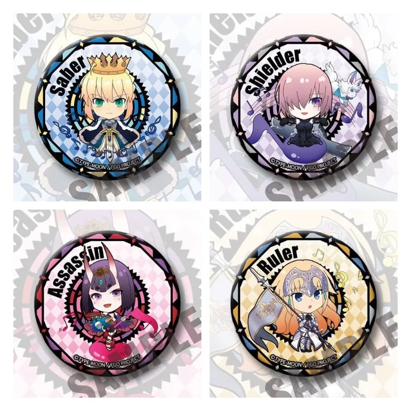 Fate/Grand Order Hot Anime Figures ShieIder Saber Assassin Metal Badge Pins Exquisite Decor Brooch Fans Christmas Gift