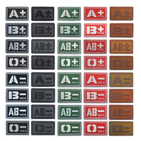 PVC Glow-in-the-dark Blood Group Badge Identification Drip Sticker Badge Military Patch for Clothing Sewing Patches on Clothes