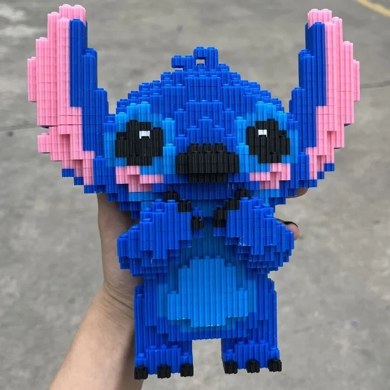 21CM Cute Stitch Building Block Toys Small Particle Bricks DIY 3D Model Assembly Children\'s Building Block Toys Birthday Gift