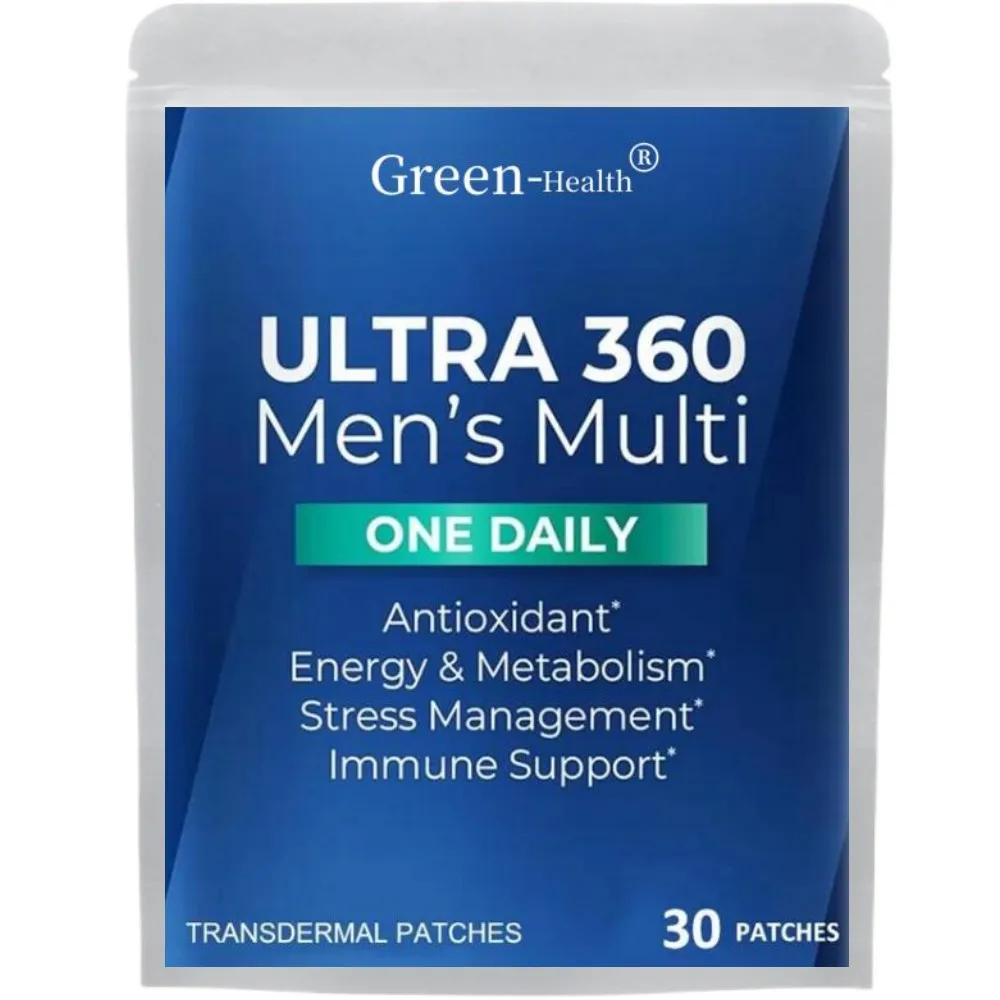 

30 Patches Ultra 360 Multivitamin Transdermal Patches For Men With Vitamin A, C, D, E & Zinc For Energy & Immune Support