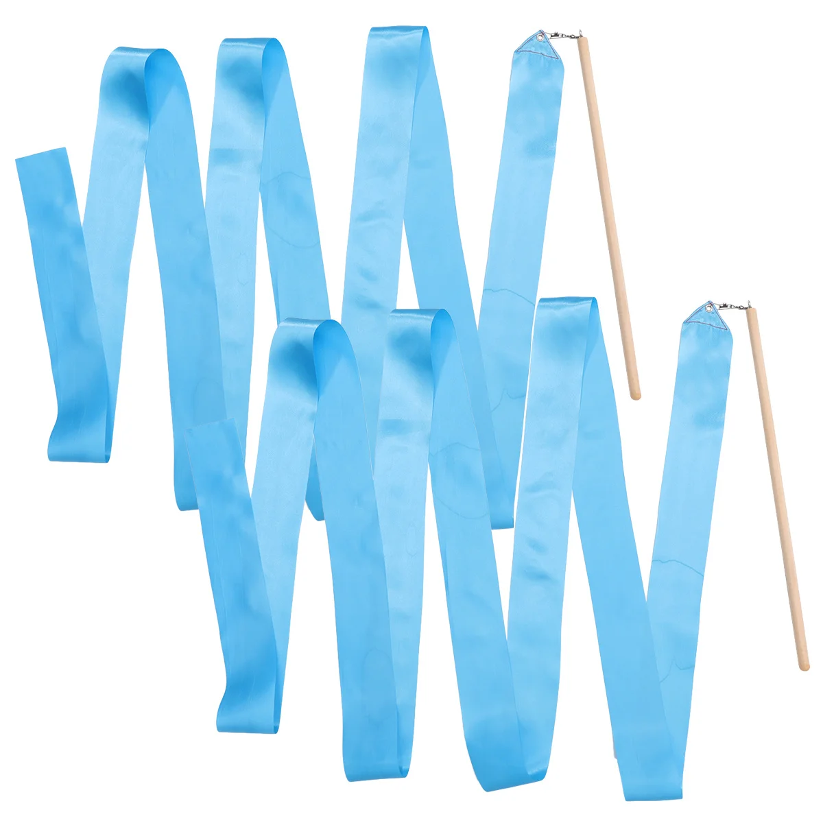 2 stelle filanti di seta colorate per danza del nastro di ginnastica ritmica da 4 m per le funzioni del corpo migliorate blu