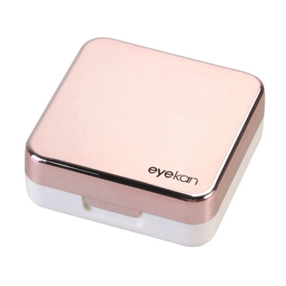Hot Sale Reflective Mini Mirror Lens Case Contact Lens Box ABS Plastic Soaking Storage