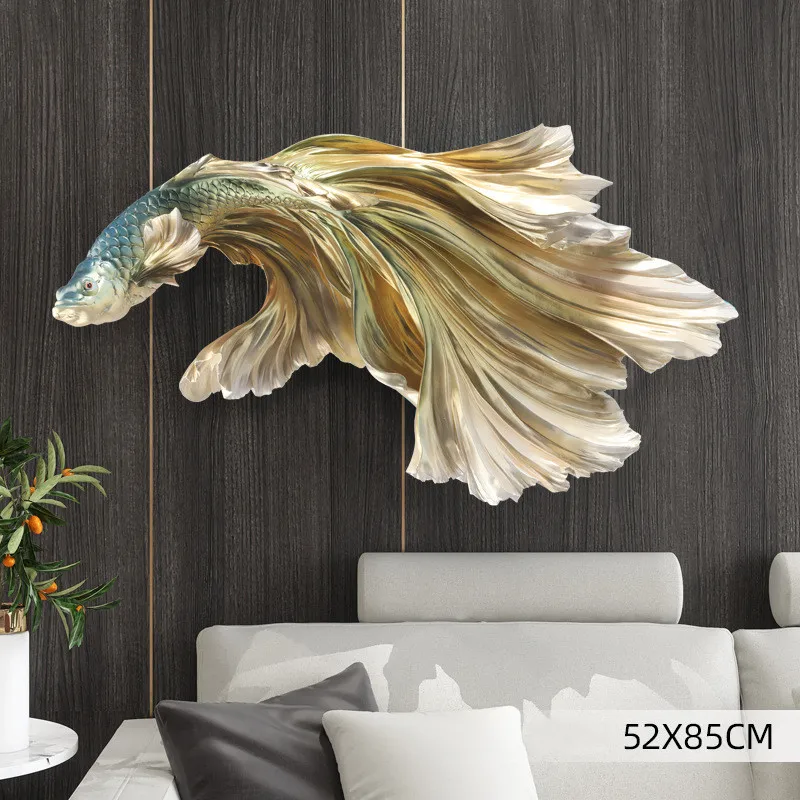 Light Luxury Floor Yearly Surplus Fighting Fish Floor Ornaments Large Entrance Office Home Decor