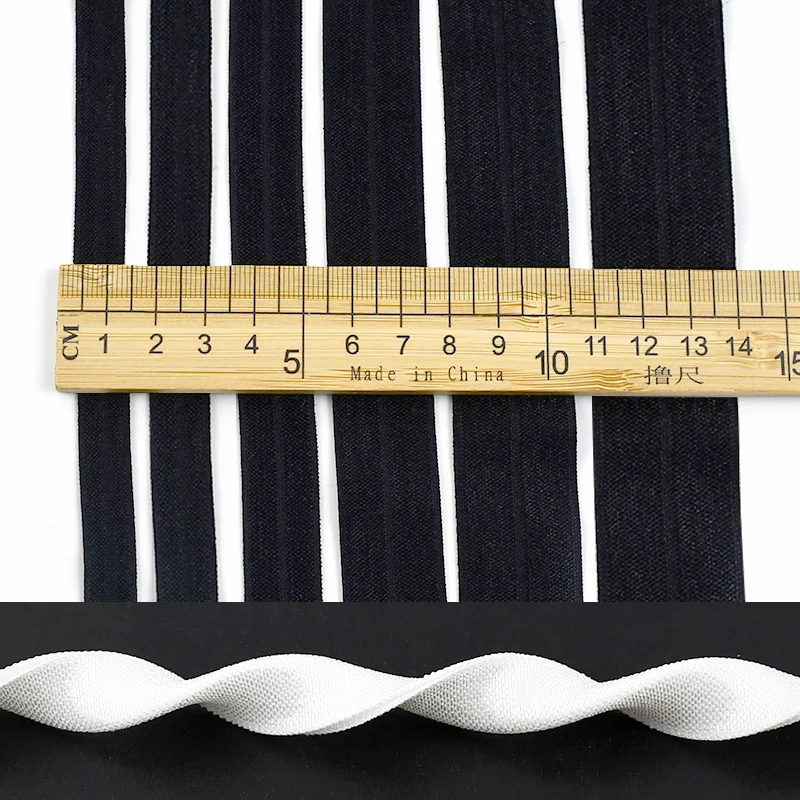 

2-10M 10-30mm Spandex Fold Over Elastic Bands Yoga Strap Solid Satin Rubber Ribbon Garment Stretch Tape DIY Sewing Accessories