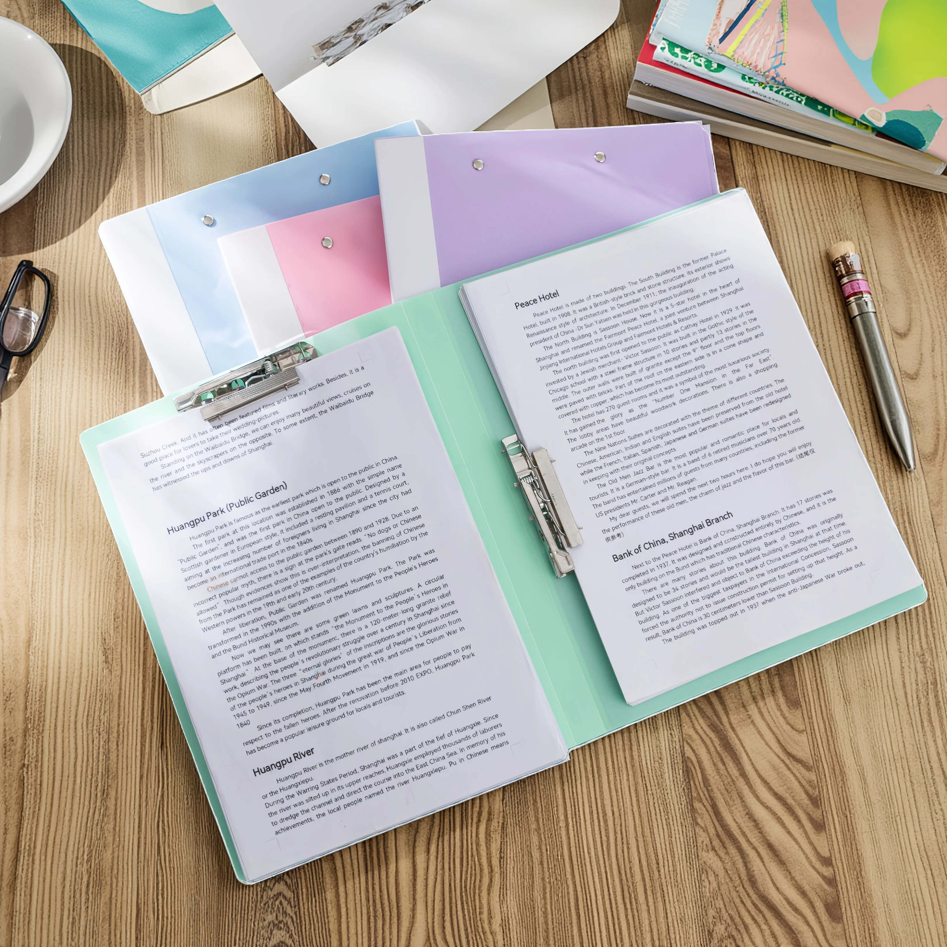 A4 Folder, Thickened and Strong, Double-Clip Document Folder, Clipboard, File Folder, Office Supplies, Material Folder