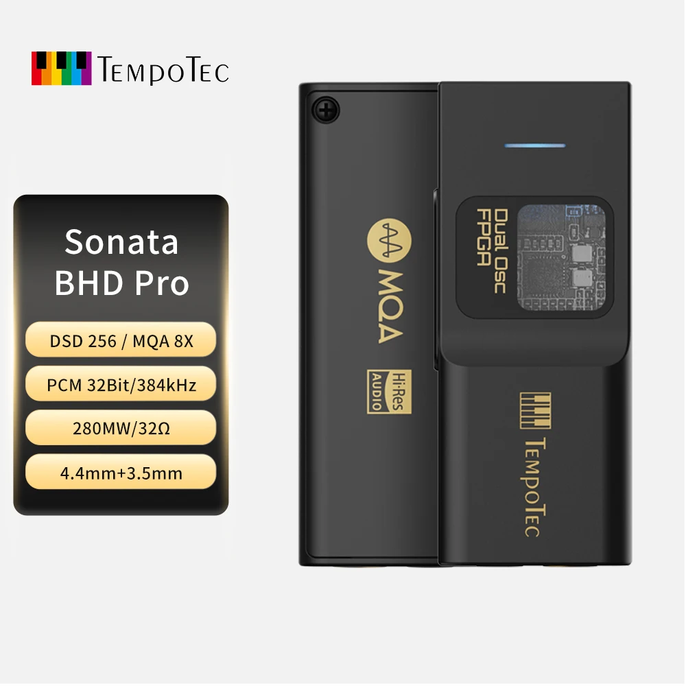 

TempoTec Sonata BHD Pro USB C DAC AMP Headphone Amplifier 4.4mm 3.5mm PCM384kHz DSD256 MQA8X TIDAL for iPhone Android PC MacOS