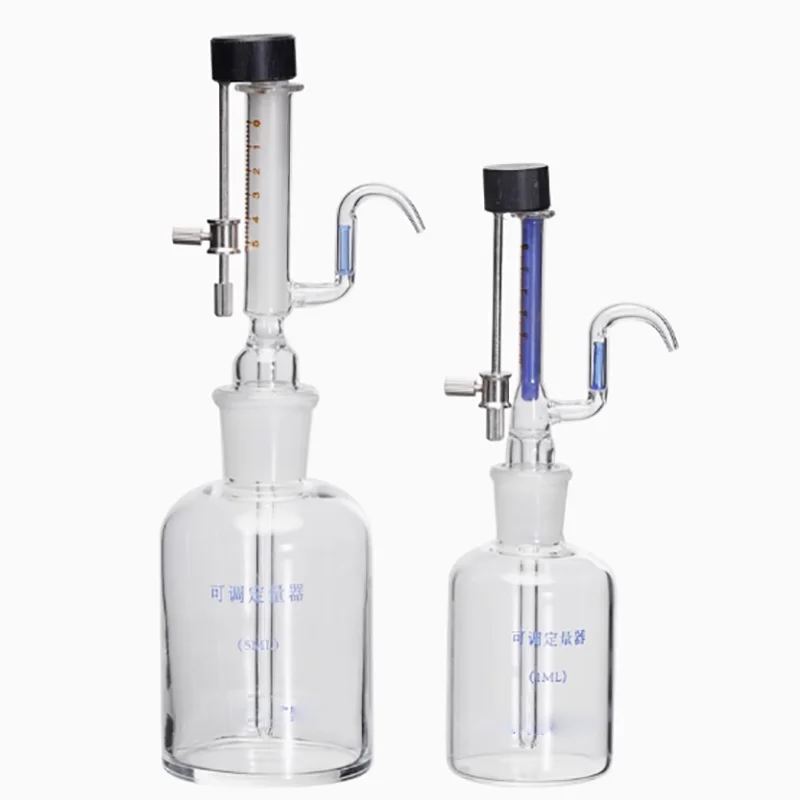 

Micro-adjustable liquid adder 1/5ml glass quantitative device laboratory all-glass pipetting bottle