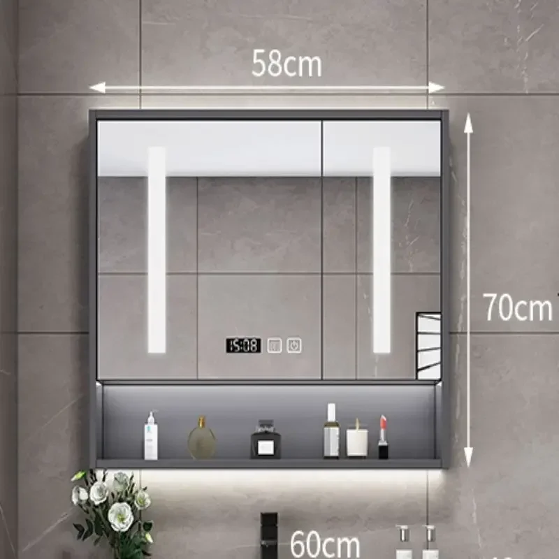 Luxury Bathroom Sink Cabinets Minimalist Modern Integrated Washbasin Smart Mirror Cabinet Bathroom Vanity Bathroom Furniture