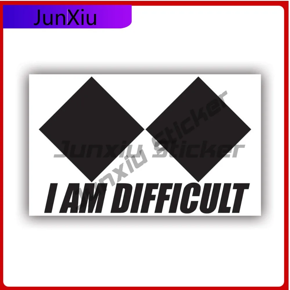 

Водонепроницаемая виниловая наклейка I Am Difficult Double Diamond для автомобилей, декоративная наклейка для бампера, для улицы и развлечений