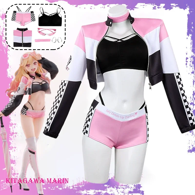 

CosplayAnime My Dress Up Darling Kitagawa Marin Cosplay Costume Fans Racing Sexy Suit Halloween Party Role Play Uniform for Adul