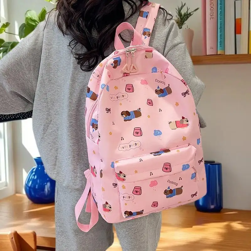 حقيبة ظهر مطبوعة على شكل فن الجرو الساحر، كيس أكاديميا كاجوال كبير الحجم، حقيبة سفر معاصرة وفريدة من نوعها تحية