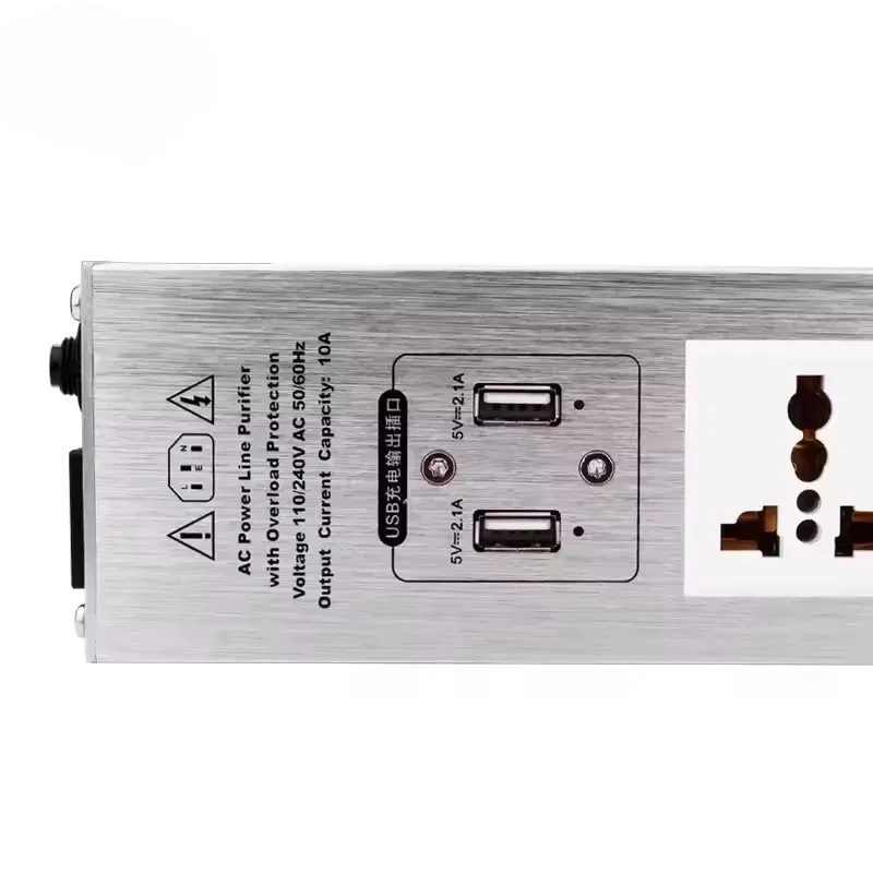 5-موقف المقبس 15A 50-60 كيلو هرتز مرحبا نهاية Hifi مسرح الصوت التيار المتناوب مرشح الطاقة الصوت الضوضاء مكيف الطاقة لتنقية الطاقة مع USB