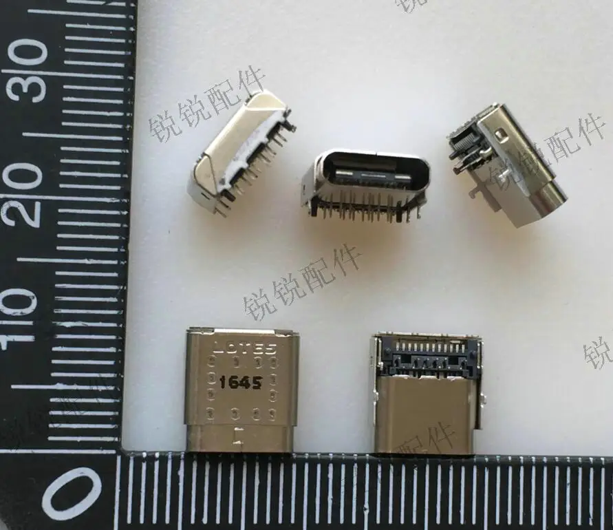 Fro LOTES USB-3.1 socket 24P type-c female seat, front plug and rear stick high definition transmission interface, socket