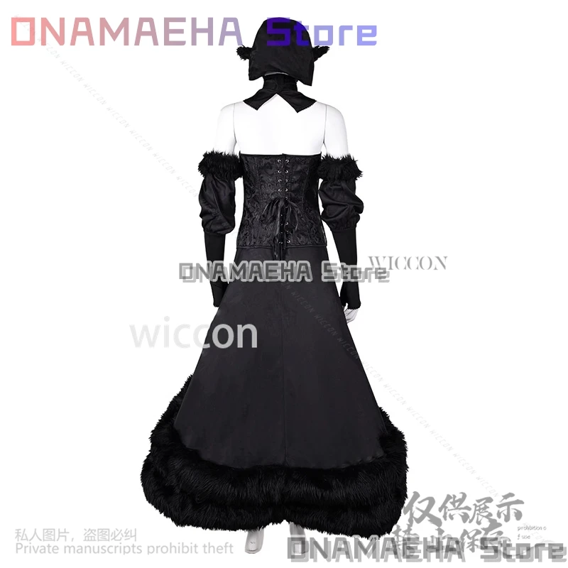 Marcille Cosplay Anime donjon Meshi Cosplay Fantasia Costume robe noire Lolita pour filles femmes Halloween noël personnalisé