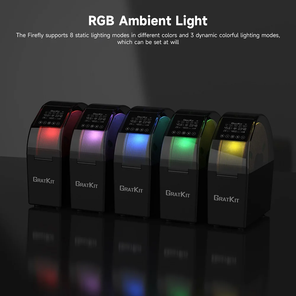 Imagem -05 - Gratkit Firefly3d Impressão Filamento Secador Box Tuya App Controlado Rgb Ambiente Luzes Led Ferramenta de Impressão 3d