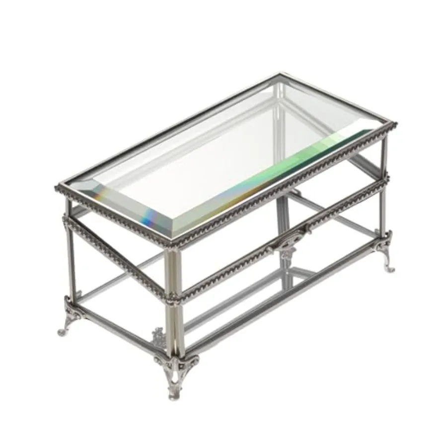 Glass Vintage Jewelry Box Keepsake storage Trinket Ring Display Box Home Decor Beveled Clear Glass Box Organizer 6.8x3.9x3.5