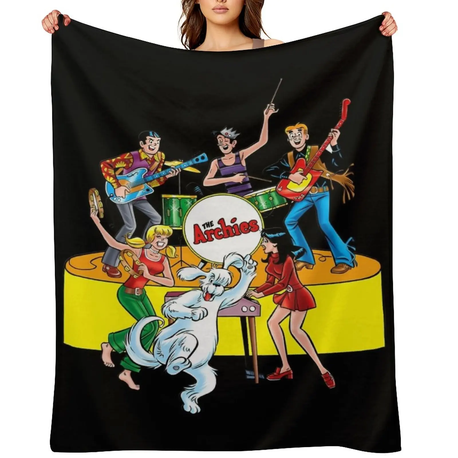

The A.rchies Rock Stars Throw Blanket Designers Flannel Fabric Heavy Sofa Throw Blankets