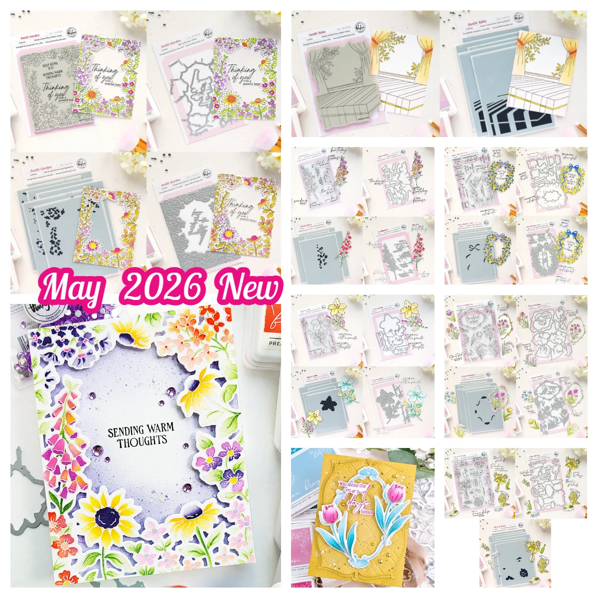 

Pink Fresh Citrus Still Lif Sunlit Table Blossom Crest Dies and Stamps Stencils for DIY Handmade Scrapbooking Diary May 2026 New