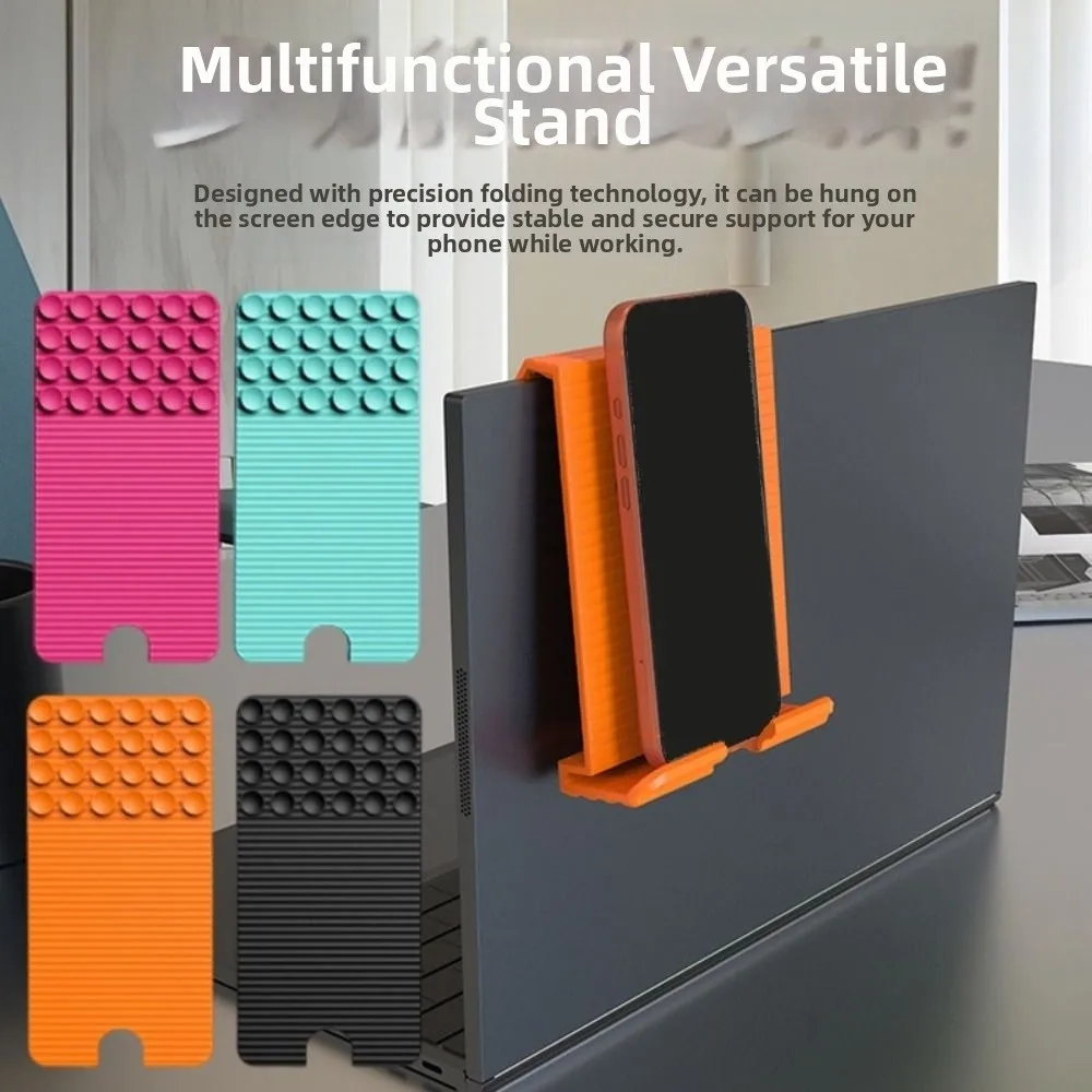 Silicone Foldable Phone Stand Adjustable Bendable Phone Holder with Suction Cup Universal Multi-Angle Desktop Tablet Stand