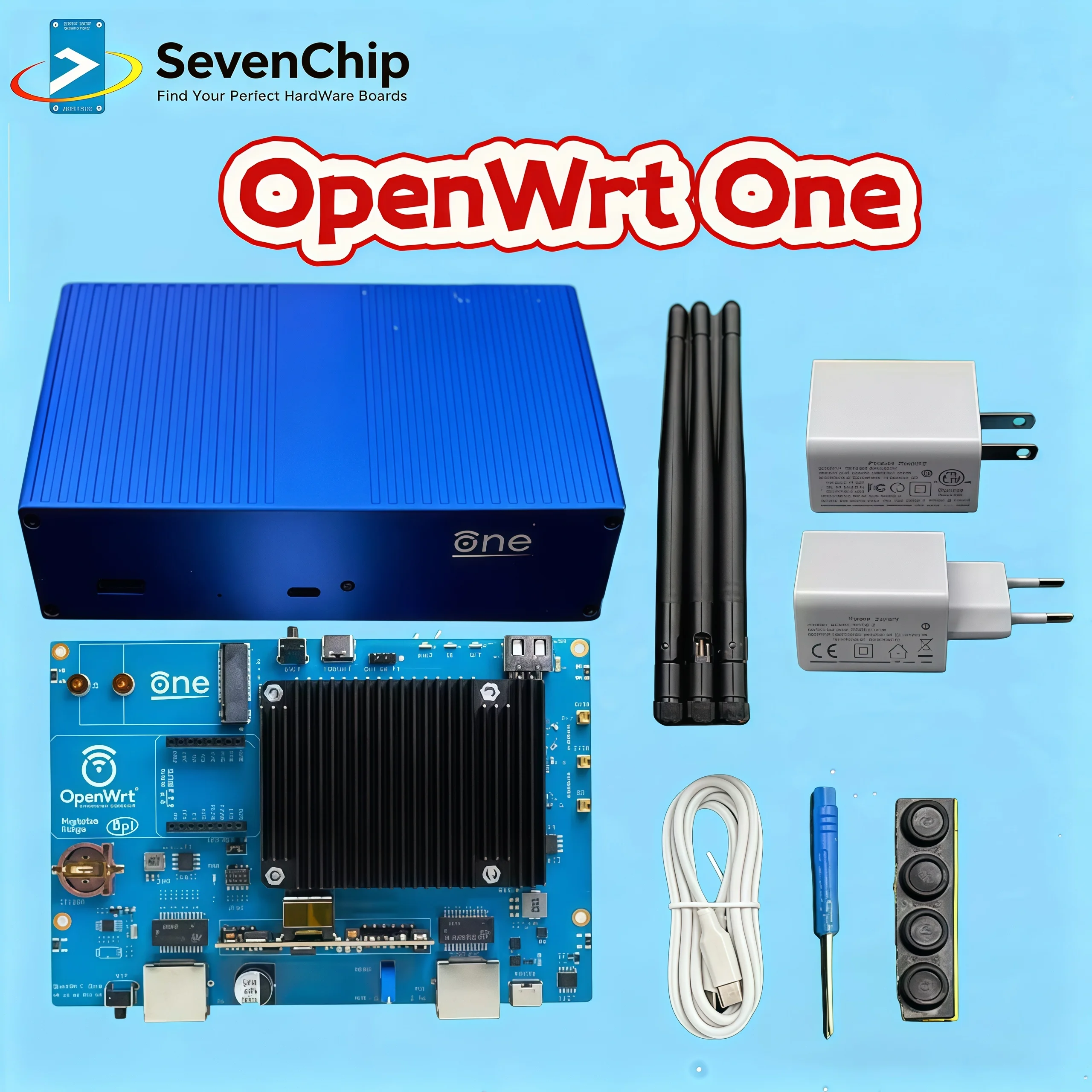 Banana Pi Bpi OpenWrt One EU/US Optional Open Source MediaTek MT7981B Chip WiFi6 1GB DDR4 2.5GbE RJ45 Gigabit Ethernet