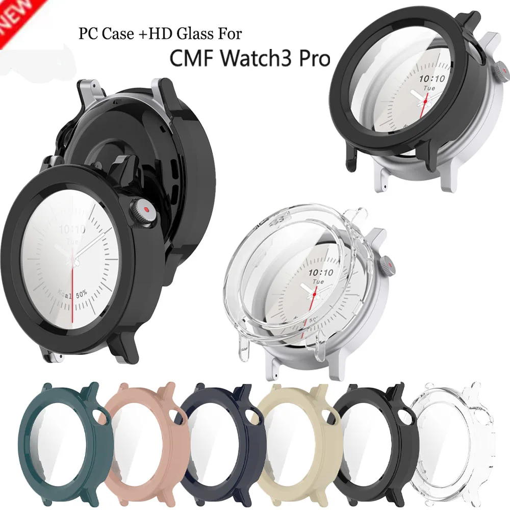 

PC+ Tempered Glass Case for CMF Watch3 Pro Smart Watch Shell Full Cover Screen Bumper for CMF Watch 3Pro Protector Accessories