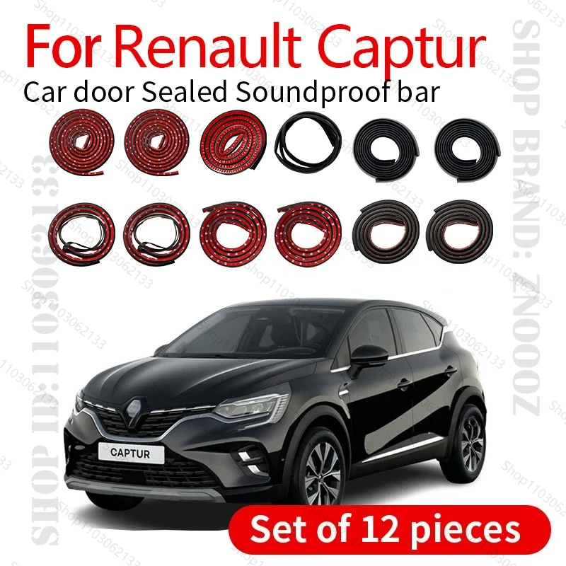 

For Renault Captur FJB Car Door Seal Strip Rubber Double Layer Sealing Protector Soundproof Strip Dustproof Seal Strip 12PCS Set