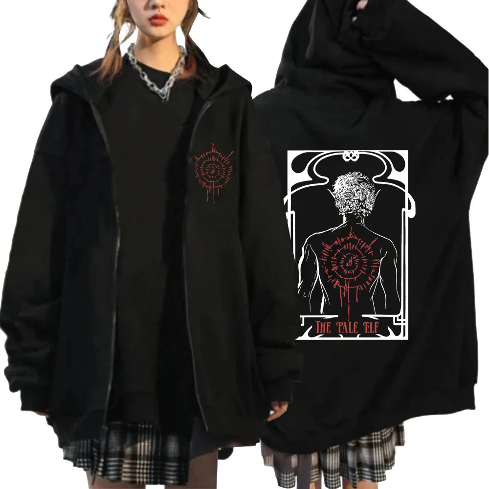 Sudadera con capucha con cremallera y estampado de Astarion The Pale Elf para hombre y mujer, ropa de calle de gran tamaño Harajuku, abrigos de