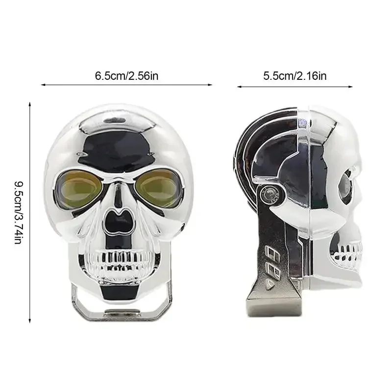 Motorcycle Aluminum Alloy Skull Headlight Skull Fog Lights Motorbike High Low Beam Lamp for Halloween Skull Decoration Headlamp - view 6