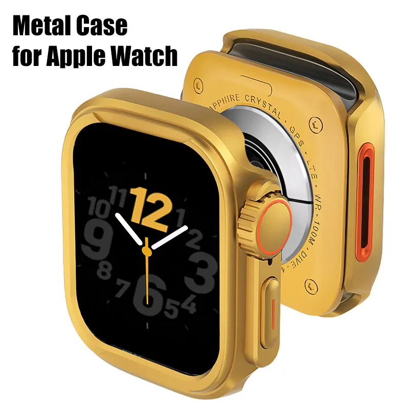 

Металлический корпус для Apple Watch Series 10, защитный чехол 46/42 мм, алюминиевая крышка, рамка-бампер для IWatch Series 987654 SE 44/45/49 мм