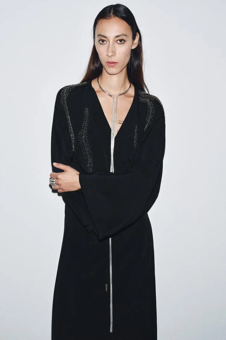Euramerican Long Tassel Open Metal Choker In Modern Minimalist Style Cold Aesthetic Fashion Party Art Exhibition Women Jewelry