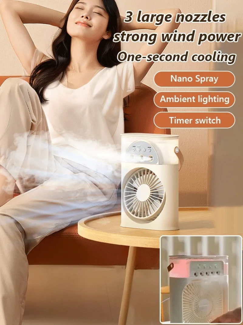 Summer desktop threehole timer spray fan air conditioning companion chiller summer cool fan machine