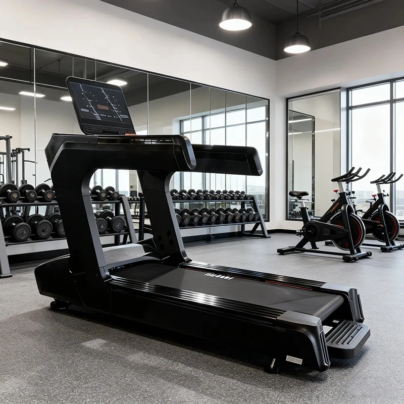 Commercial Gym Treadmill with Touch Screen 3.0HP Motor 1.0-20.0KM/h Speed Range Heart Rate Function for Fitness Clubs