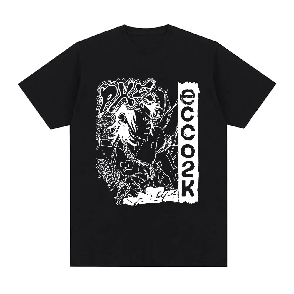 

Casual Cozy Oversized T-shirts Rapper Ecco2k Bladee Drain Gang Graphic T-shirt Men's Fashion Hip Hop Gothic Short Sleeve T Shirt