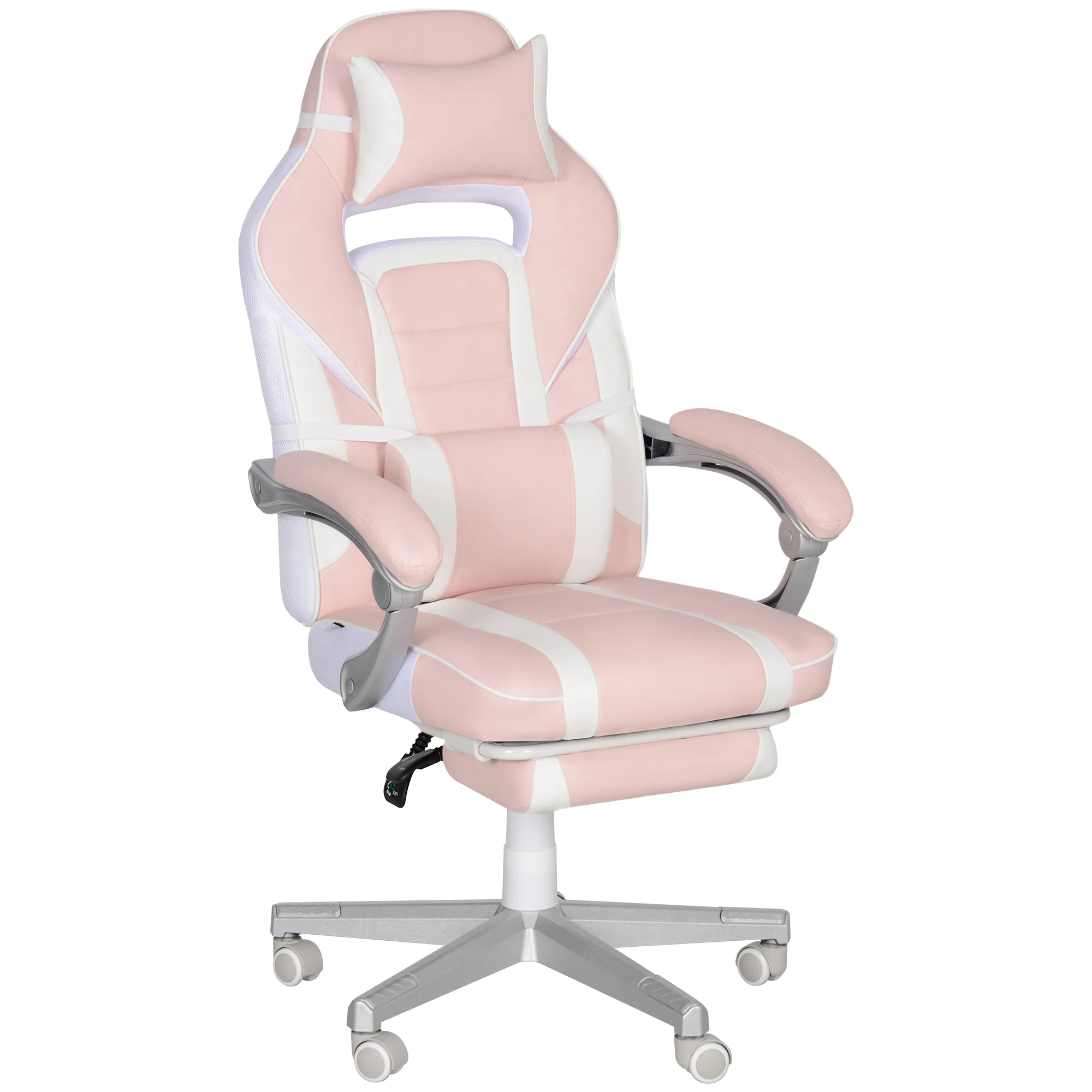 HOMCOM recliner retractable rose Lumbar support retractable Gaming chair