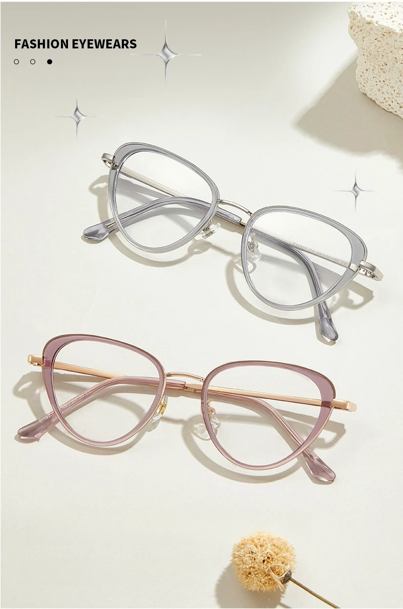 YIMARUILI Neue 2026 Trendige Legierung TR90 Brillengestell Retro Ultraleichte Optische Korrekturbrillenfassungen für Damen S11931 – Detail 6