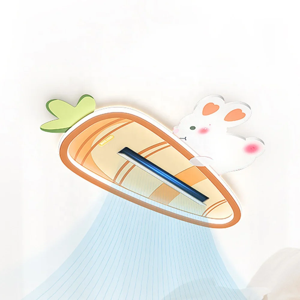 Emitting Diode Aircraft Fan Light New Bladeless Ceiling Design Children's Bedroom Study Remote Control Eye Protection Simple