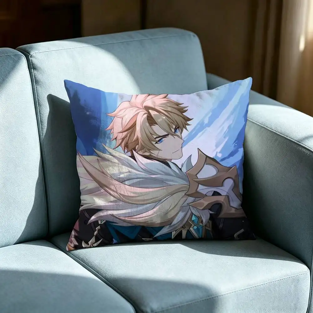 Varka Genshin Impact Pillow cover Soft Microfiber Pillowcase Home Sofa Decor Surprise Decorative printed.
