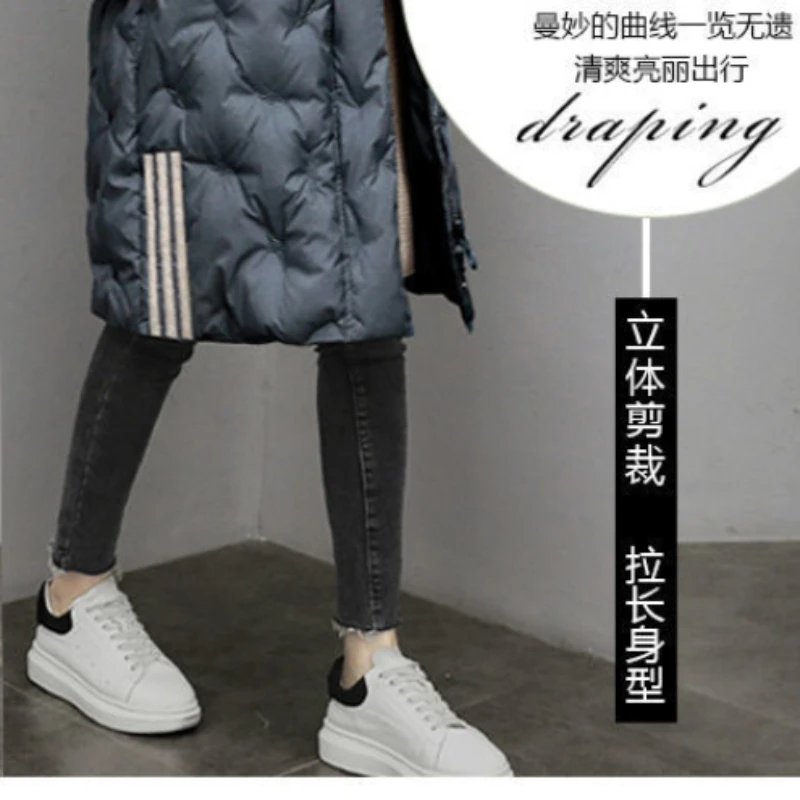 Korean Loose Thickened Jacket for Women, Mid Long Jackets, Casual Women Clothing, High Quality Coats, Winter, New, 2024