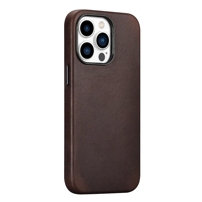 iPhone 12 Pro Max Case Luxury Shockproof Crazy Horse Genuine Leather Back Case for iPhone 12 Mini